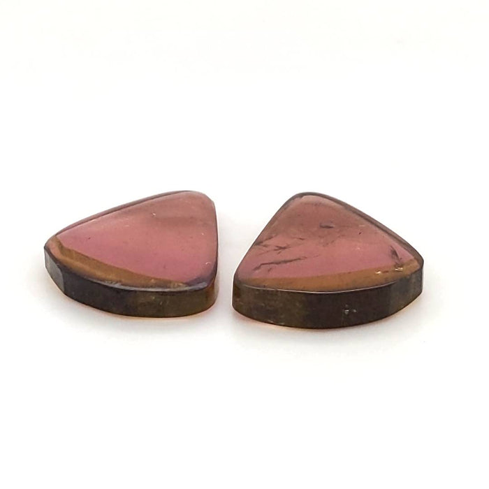 1 Pair Of Natural Watermelon Tourmaline Slice | Size:20x16mm | With Certificate - The LabradoriteKing