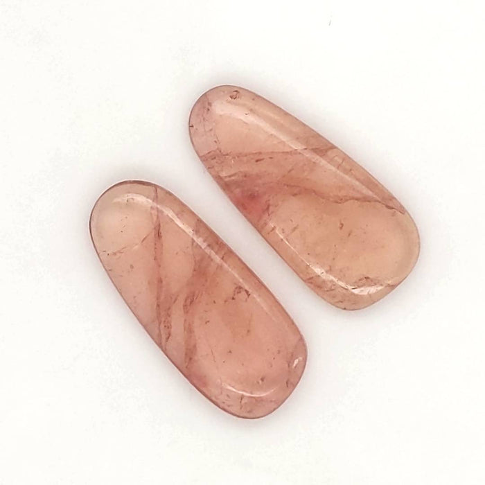 1 Pair Of Natural Watermelon Tourmaline Slice | Size:21x10mm | With Certificate - The LabradoriteKing