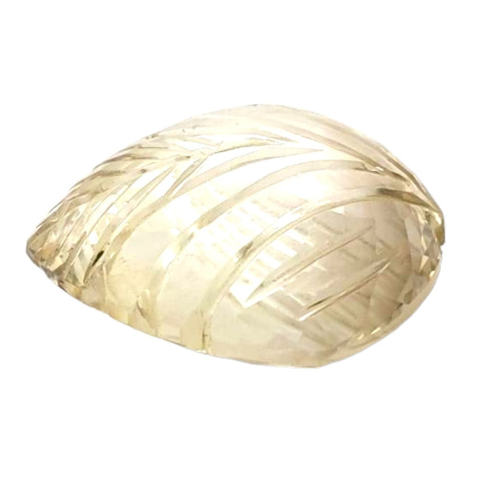 1 Pieces Natural Citrine Carved Leaf Shape | Size:37x34mm - The LabradoriteKing