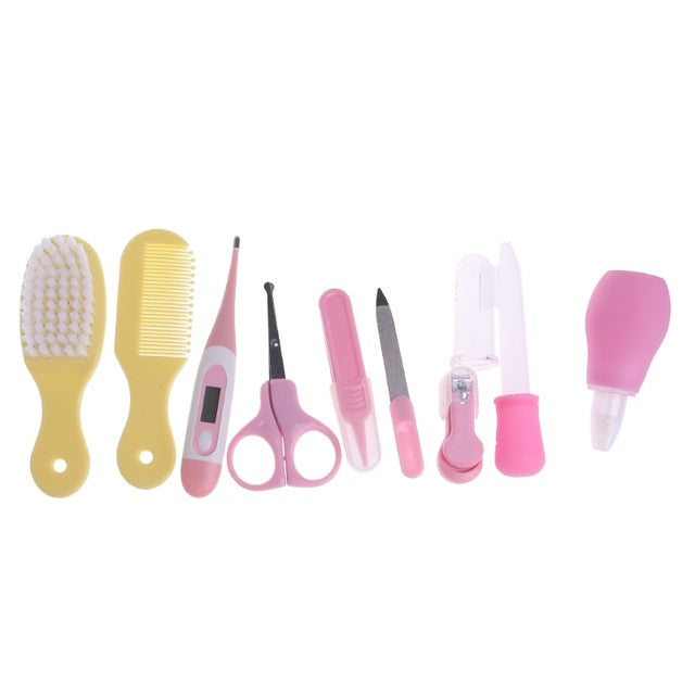10Pcs Baby Kids Nail Hair Health Care Thermometer Grooming Brush Kit - 64 Corp