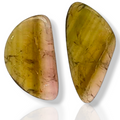 2 Pics Natural Watermelon Tourmaline Slice | Size:18-21mm | With Certificate - The LabradoriteKing