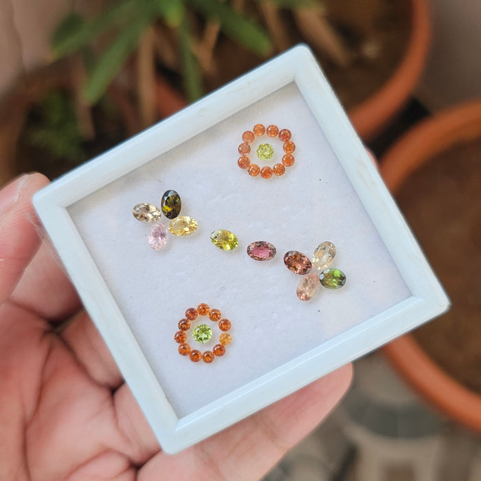 34 Natural Peridot, Tourmaline & Garnet :Mix Shape | Size:2.5-6mm - The LabradoriteKing