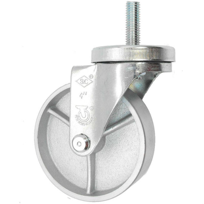 4" x 1-1/4" Semi-Steel Wheel Swivel Stem Caster (1/2") - Durable Superior Casters