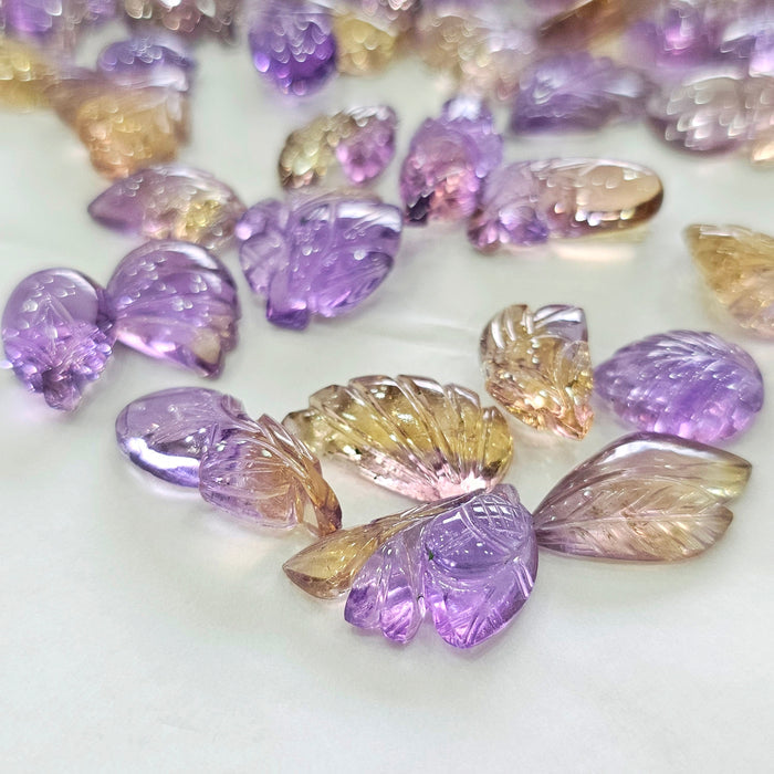 5 Pcs Ametrine carved | 15 to 20mm - The LabradoriteKing