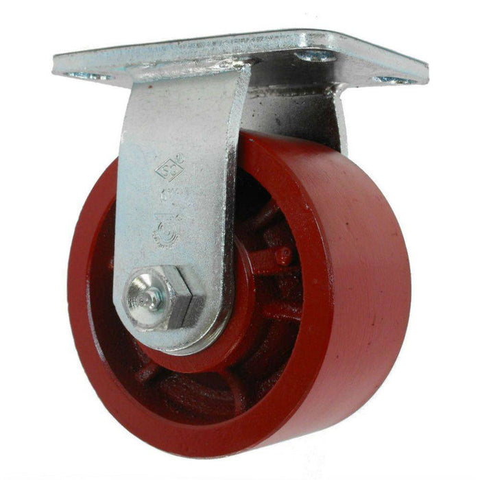 6" x 3" Heavy Duty Ductile Steel Wheel Rigid Caster - Durable Superior Casters - product view 1