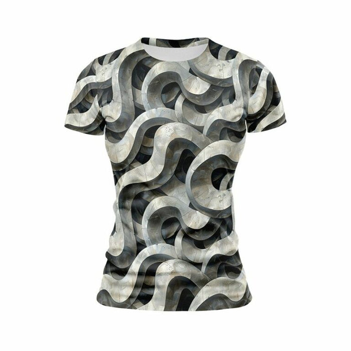 Abstract Spiral Women's Athletic Print T-Shirt