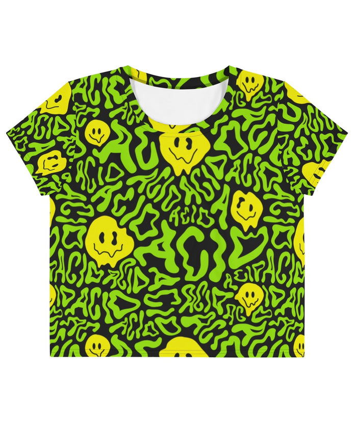 Acid Smilez Crop Tee, Crop Tee, - One Stop Rave