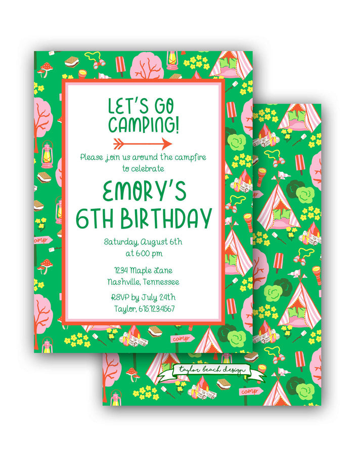 Adventure Camp Invitation, Green
