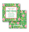 Adventure Camp Personalized 3.5" Square Calling Cards, Green
