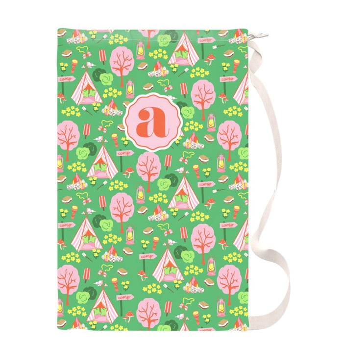 Adventure Camp Personalized Laundry Bag, Green