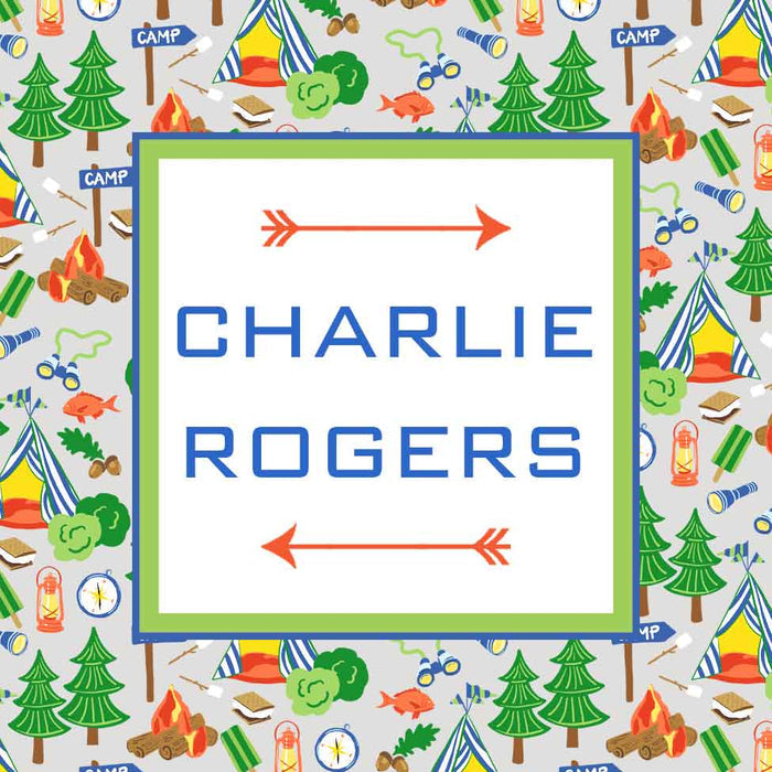 Adventure Camp Personalized Sticker Labels, Dove