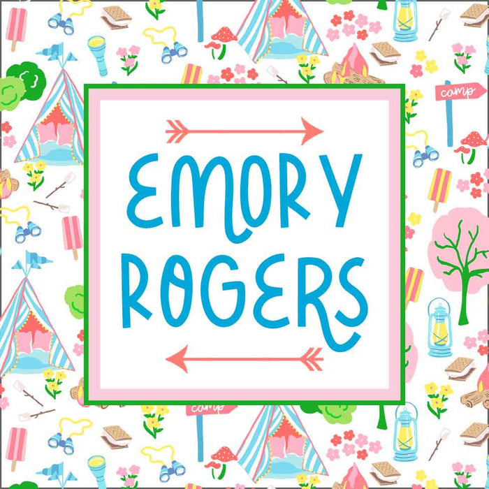 Adventure Camp Personalized Sticker Labels, White