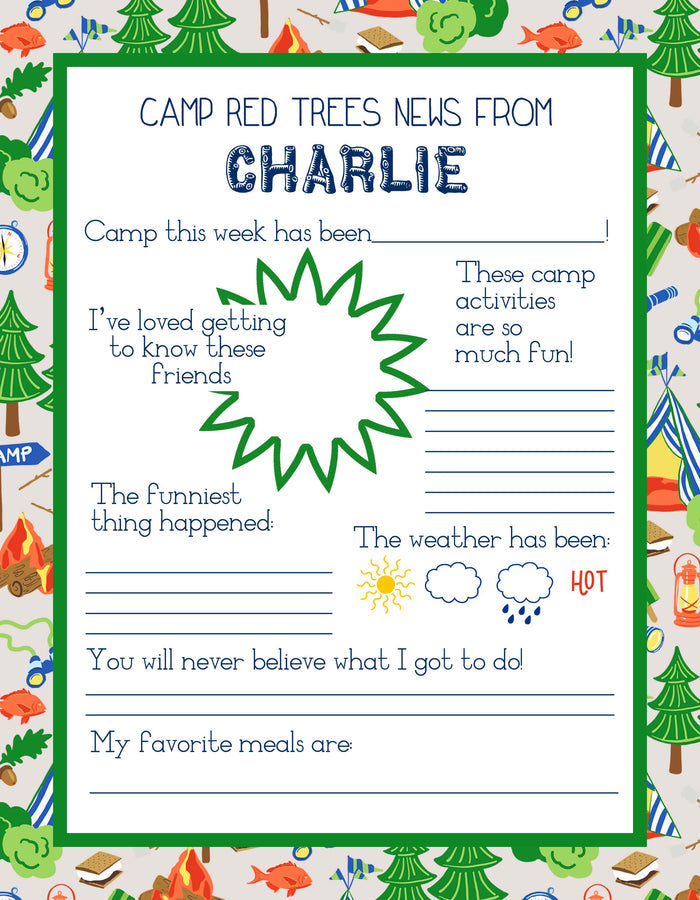 Adventures in Camp Fill in the Blank Personalized Notepad, Dove