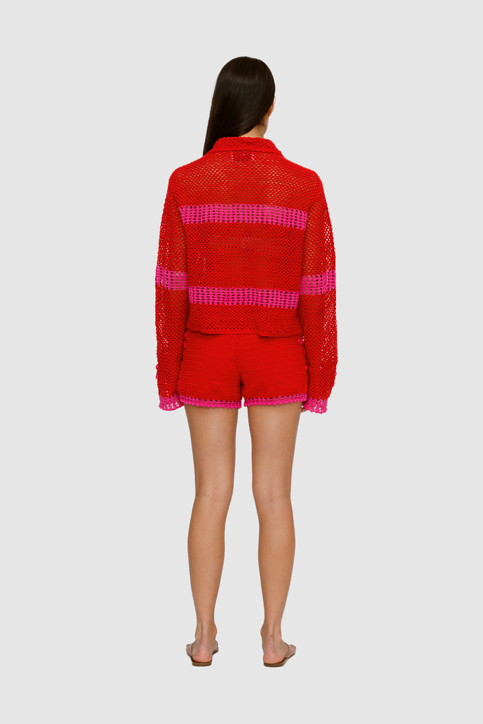 Alia Crochet Short - Fuchsia