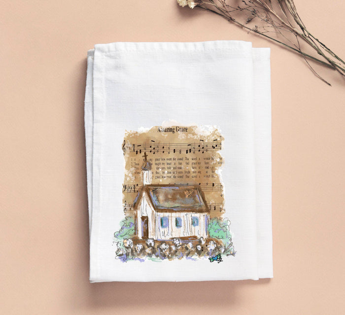 Amazing Grace Hymn Tea Towel