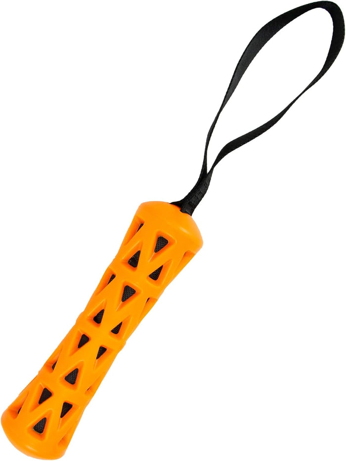 Ancol Extreme floating baton dog toy with webbing strap for tug and long-distance throws