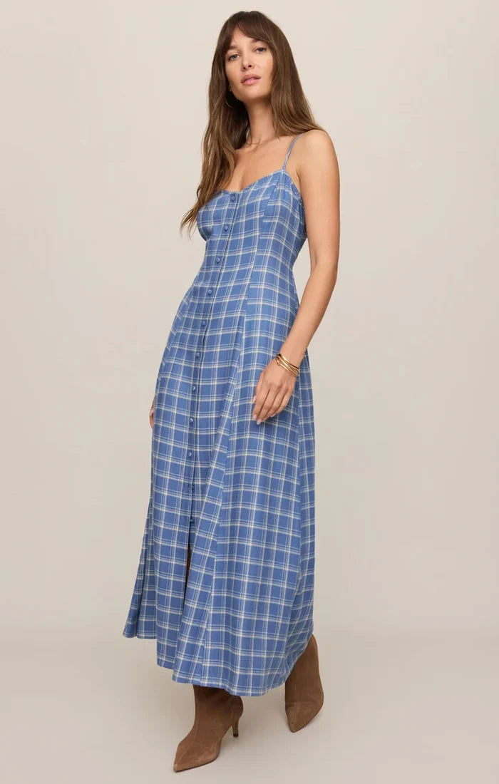 Angel Eyes Plaid Maxi Dress