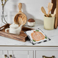 Annie Black Check Pumpkin Trivet 8x8