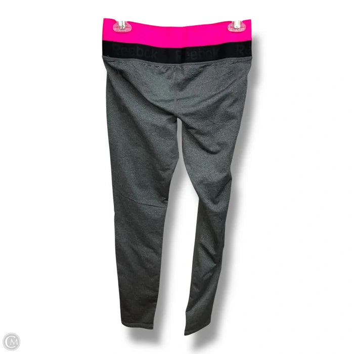 Athletic Leggings By Reebok In Grey & Pink, Size: S