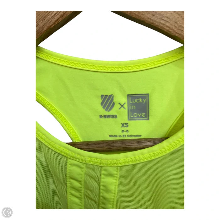 Athletic Tank Top By K Swiss In Green, Size: Xs