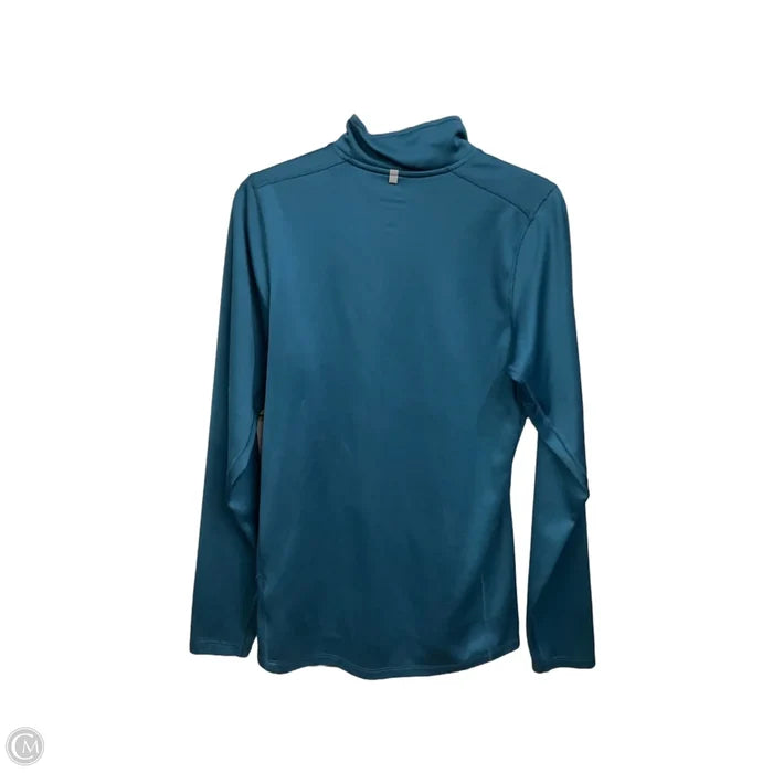 Athletic Top Long Sleeve Collar By Nike Apparel In Teal, Size: S