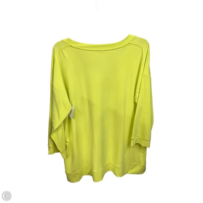 Athletic Top Long Sleeve Crewneck By Chicos In Yellow, Size: L