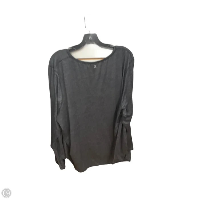 Athletic Top Long Sleeve Crewneck By Xersion In Grey, Size: 3x