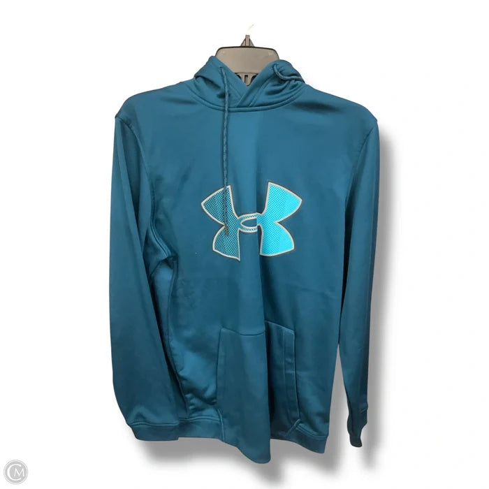 Athletic Top Long Sleeve Hoodie By Under Armour In Blue, Size: M