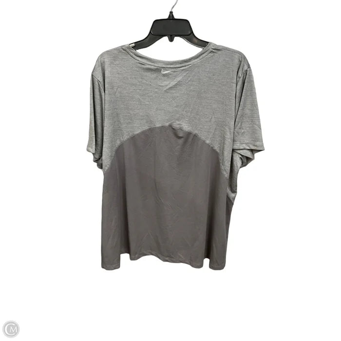 Athletic Top Short Sleeve By Nike Apparel In Grey, Size: 3x