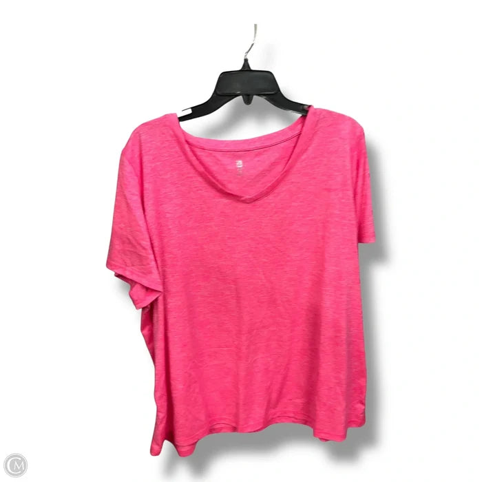 Athletic Top Short Sleeve By Ideology In Pink, Size: 3x