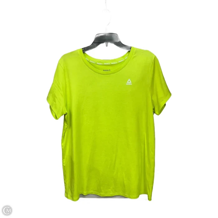 Athletic Top Short Sleeve By Reebok In Yellow, Size: Xl