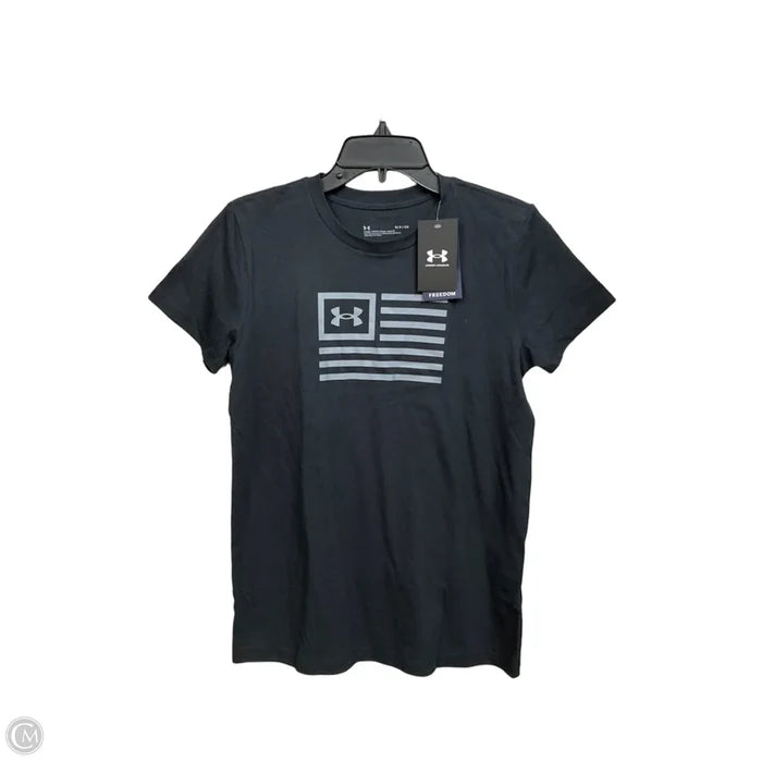 Athletic Top Short Sleeve By Under Armour In Grey, Size: S
