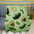 Avocado Green Delight Print Plush Fleece Throw Blanket