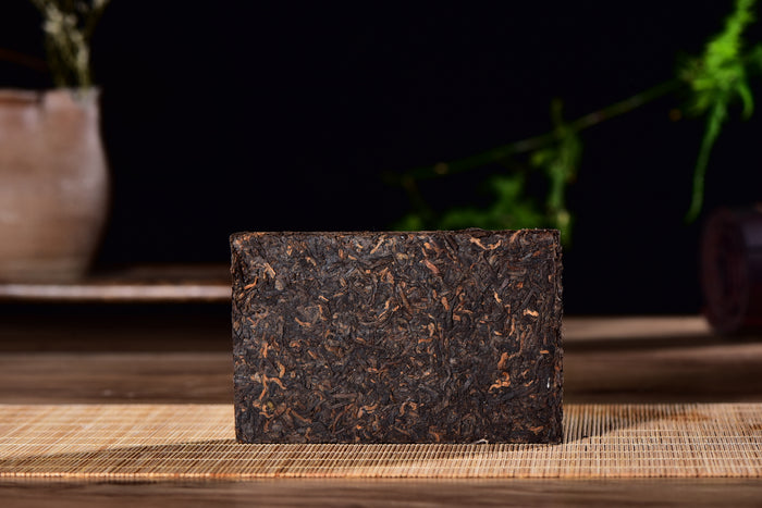 Bamboo Wrapped "Gong Ting" Ripe Pu-erh Tea Brick in Gift Box | Yunnan Sourcing Tea Shop
