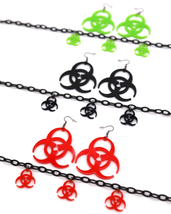 Biohazard Choker Necklace, Choker, - One Stop Rave