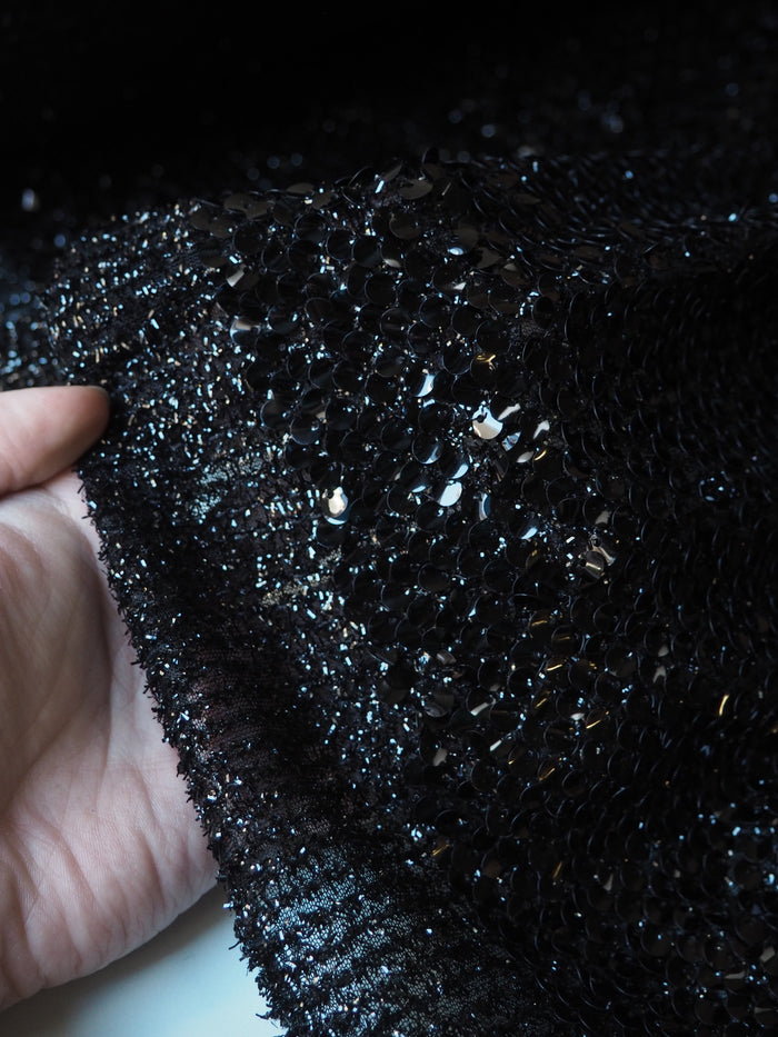 Black Tinsel Sequin Mesh