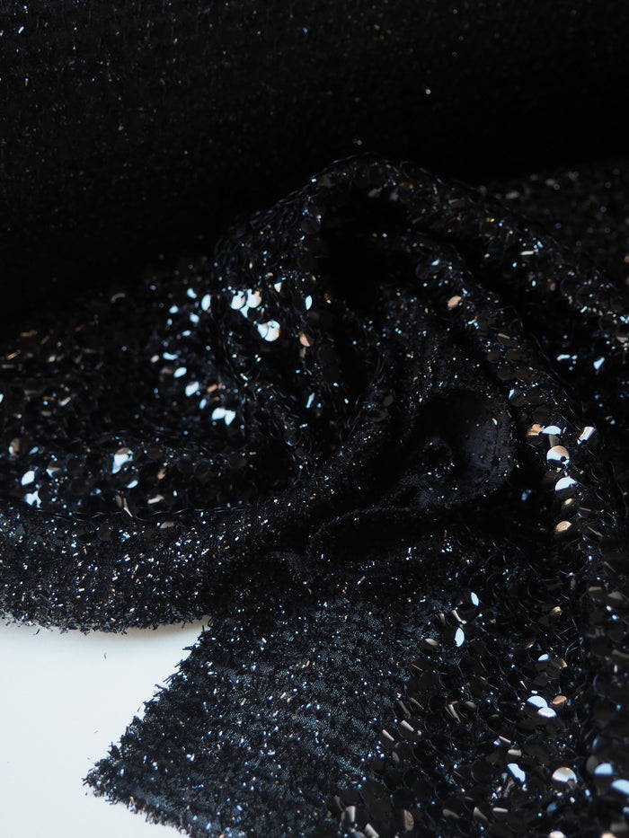Black Tinsel Sequin Mesh