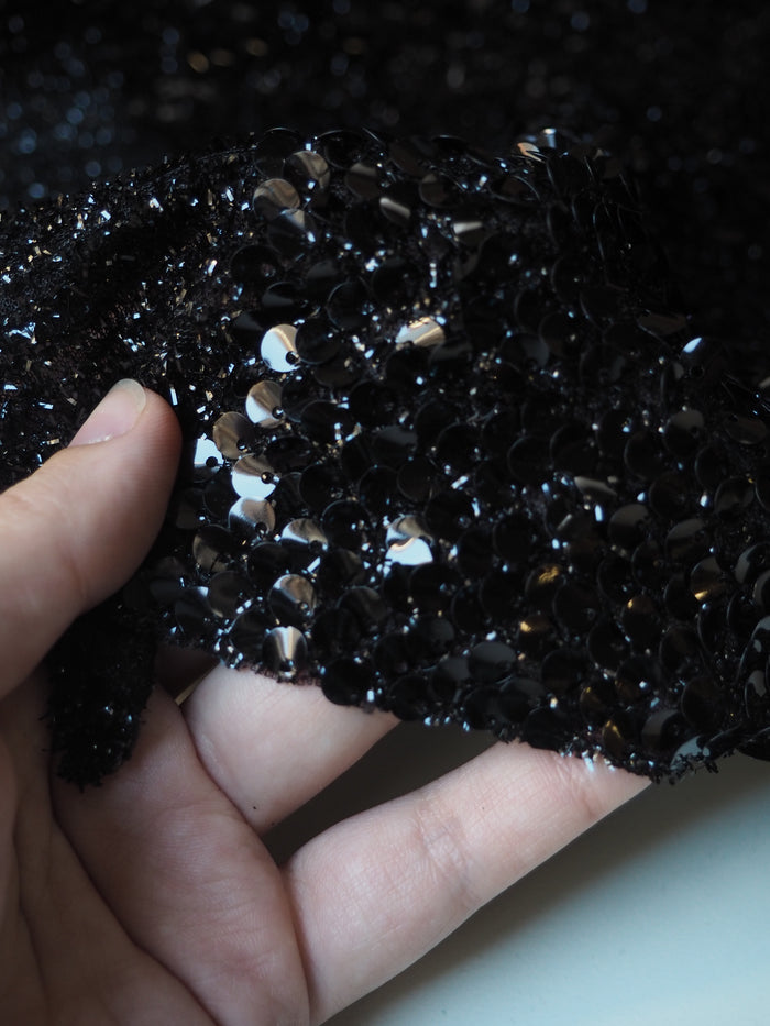 Black Tinsel Sequin Mesh