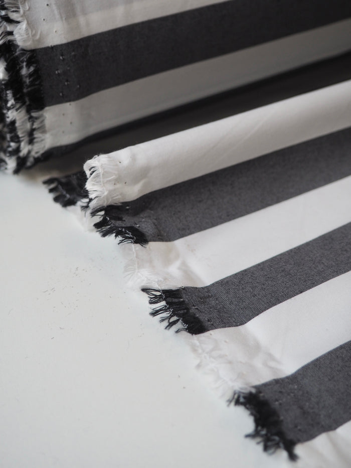 Black + White Stripe Cotton Poplin