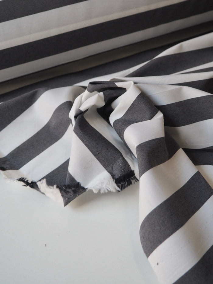 Black + White Stripe Cotton Poplin