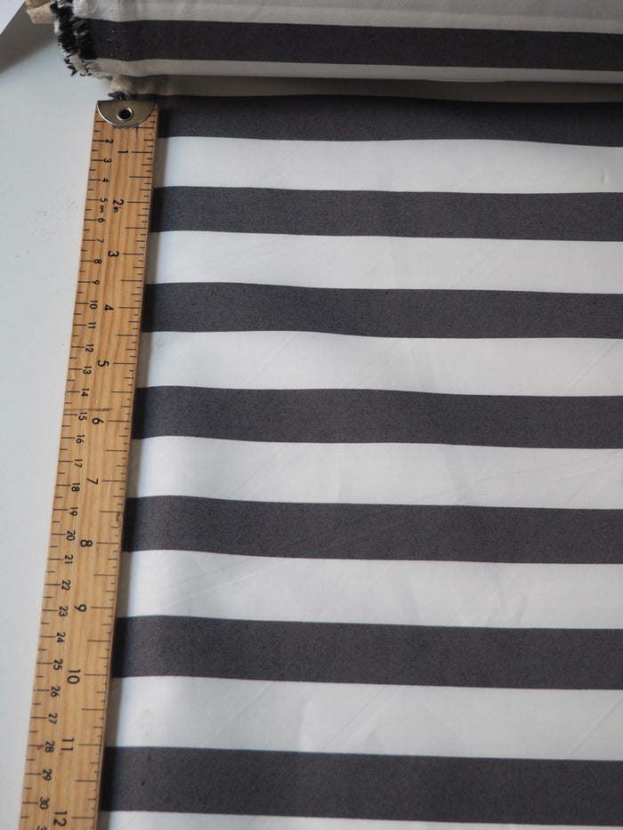 Black + White Stripe Cotton Poplin