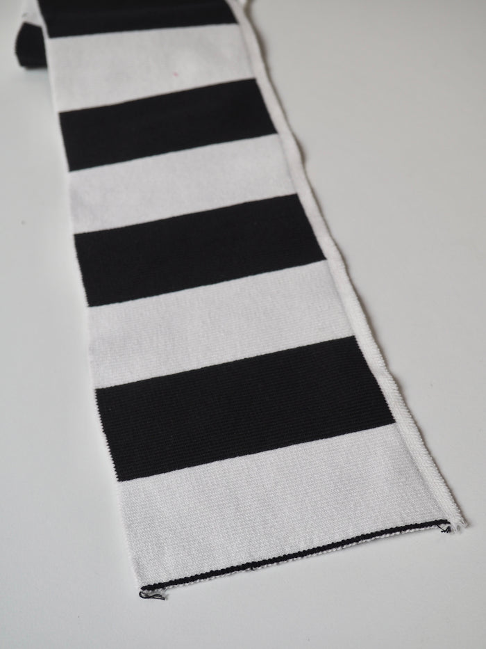 Black + White Stripe Ribbed Cuff 10cm