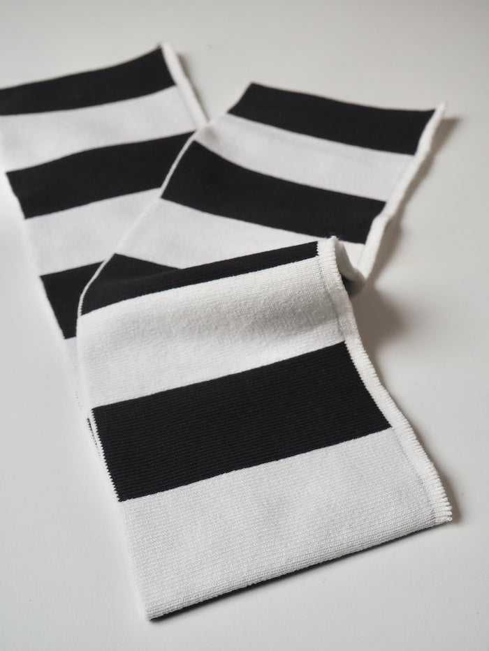 Black + White Stripe Ribbed Cuff 10cm