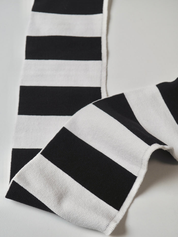 Black + White Stripe Ribbed Cuff 10cm