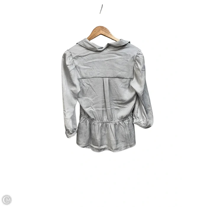 Blouse 3/4 Sleeve By Monteau In Grey, Size: Xl