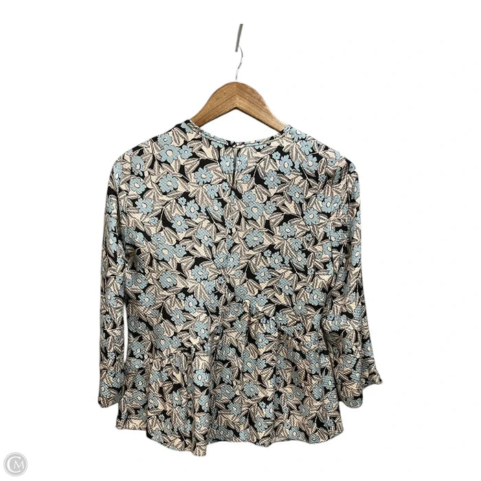 Blouse 3/4 Sleeve By Rebecca Taylor In Floral Print, Size: Xs