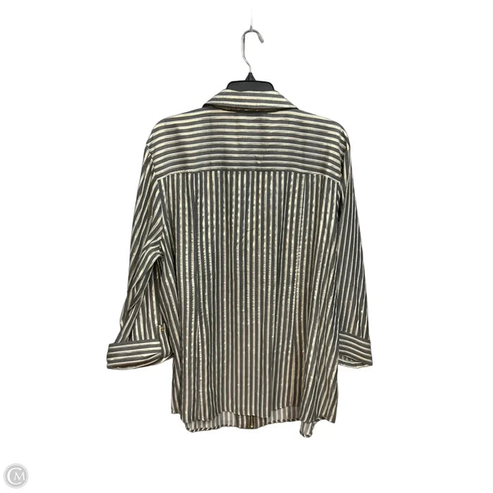 Blouse Long Sleeve By Anne Klein In Striped Pattern, Size: 2x