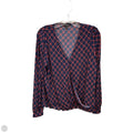 Blouse Long Sleeve By Banana Republic In Blue & Red, Size: M
