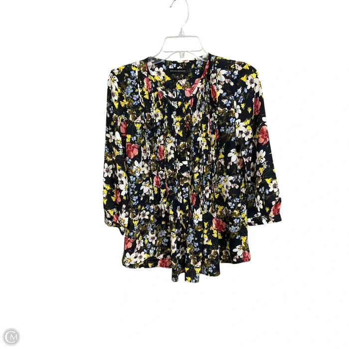 Blouse Long Sleeve By Banana Republic In Floral Print, Size: Xs