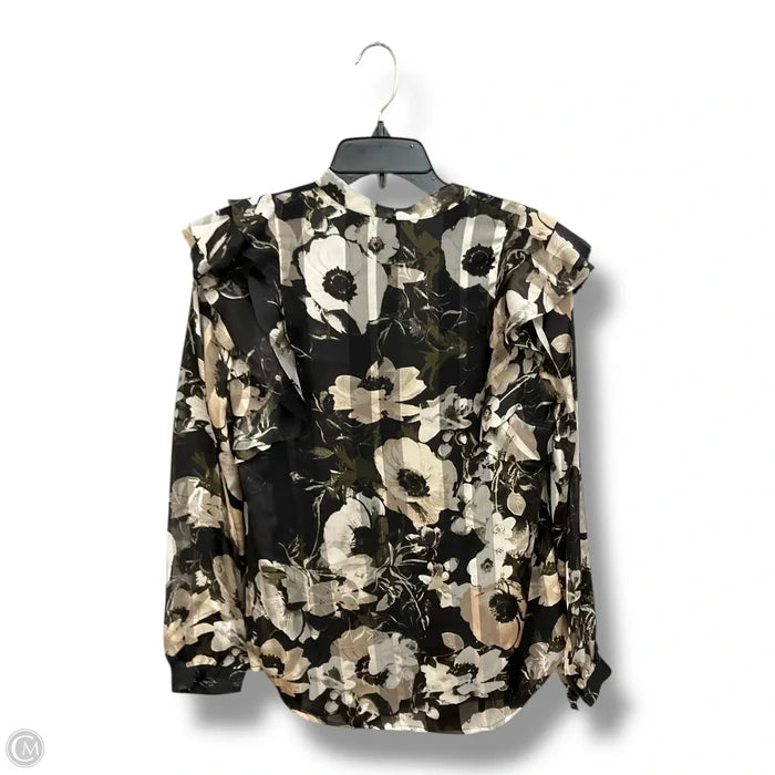 Blouse Long Sleeve By Banana Republic In Floral Print, Size: Xs